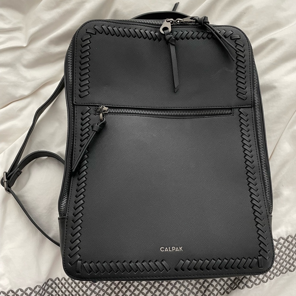 Calpak leather laptop backpack